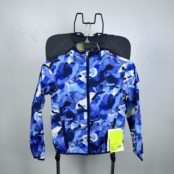 All in Motion Kids Blue Camouflage Raincoat - Picture 2 of 8
